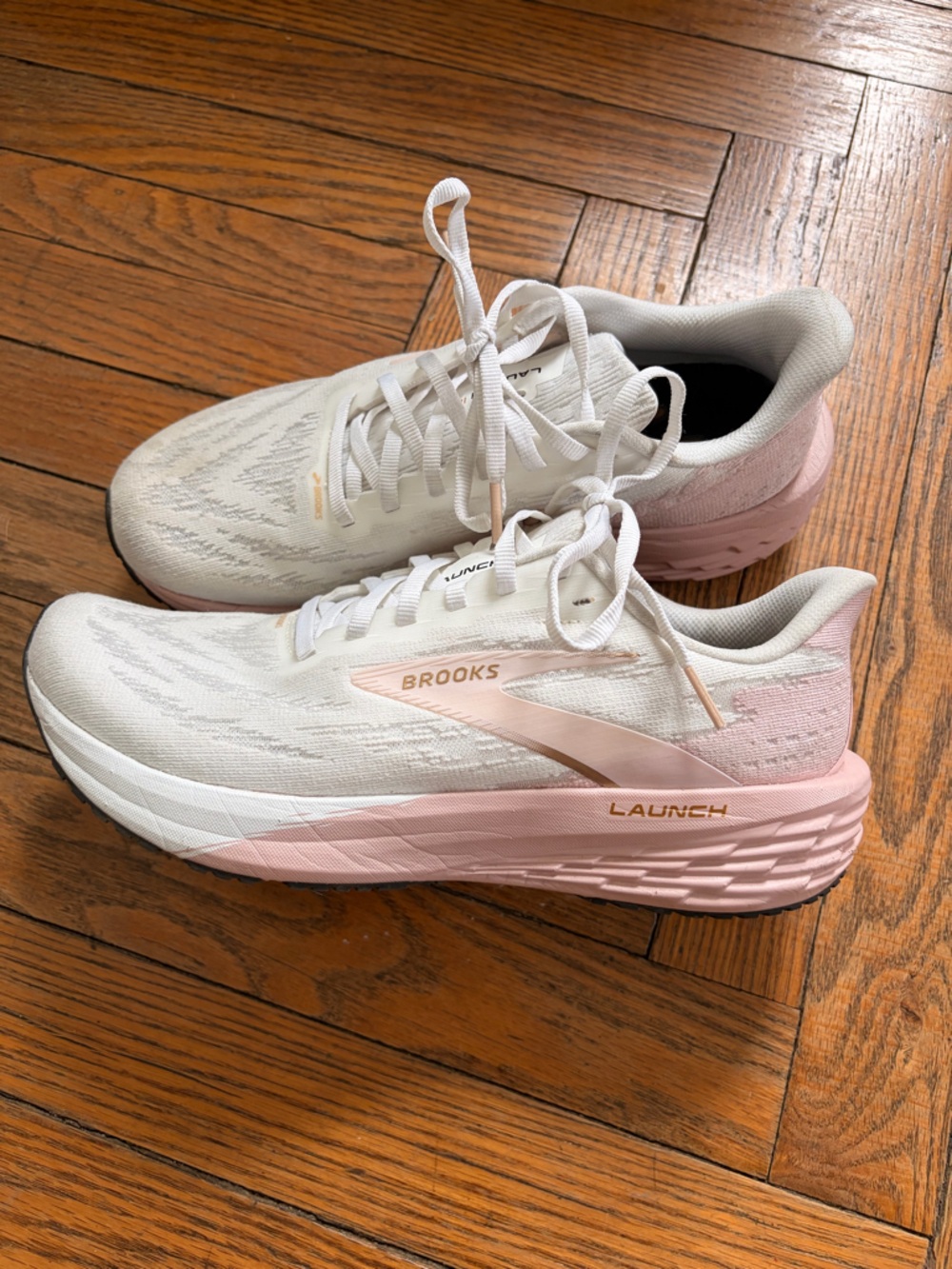 Brooks Launch Women's Running Shoes - White and Pink